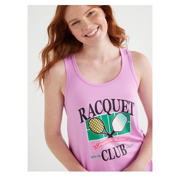 Women's Print Tank Top and Shorts Pajama Set, 2-Piece, color: vibrant orchid - Picture 5 of 6